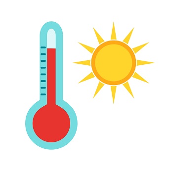 Illustration d'un thermomètre affichant une température très élevée