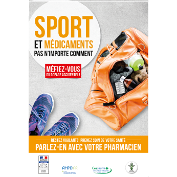 Affiche de la campagne "Sport et médicaments, pas n'importe comment"