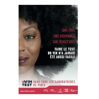 Affiche de la campagne "faire le test du vih n'a jamais été aussi facile"
