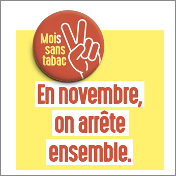 Affiche du mois sans tabac "En novembre, on arrête ensemble."