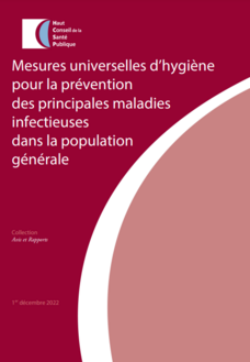 Image de couverture du document "Mesures universelles d'hygiène pour la prévention des principales maladies infectieuses dans la population générale"