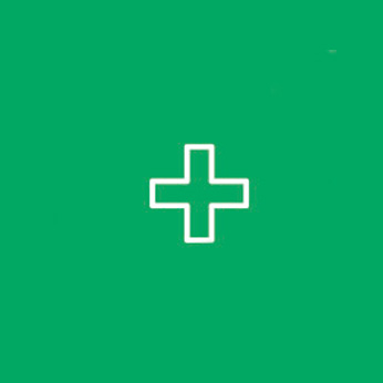 Pictogramme illustrant une croix verte symbolisant la section A