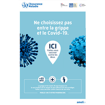 Photo de la campagne de vaccination de la grippe "Ne choisissez pas entre la grippe et le Covid-19"