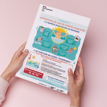 Photo montrant l'affiche pour sensibiliser contre les noyades