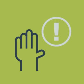 Pictogramme illustrant une main qui se lève et qui alerte