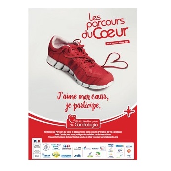 Affiche "Les parcours du coeur. J'aime mon coeur, je participe"