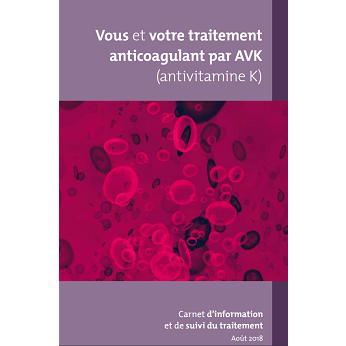 Visuel de couverture du carnet d'information et de suivi des patients sous AVK