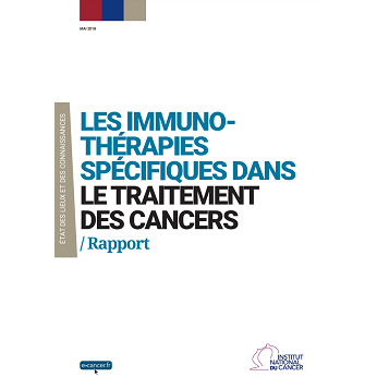 Couverture du rapport "Les immunothérapies spécifiques dans le traitement des cancers"