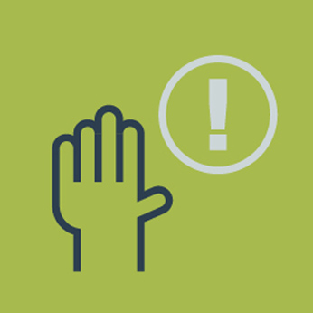 Pictogramme illustrant une main qui se lève et qui alerte