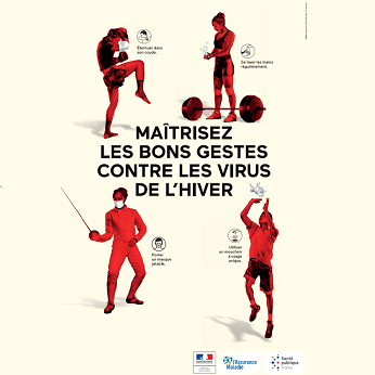 Affiche "Maitrisez les bons gestes contre les virus de l'hiver"