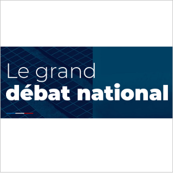 Visuel avec inscrit "Le grand débat national"