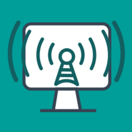 Pictogramme illustrant une webconférence