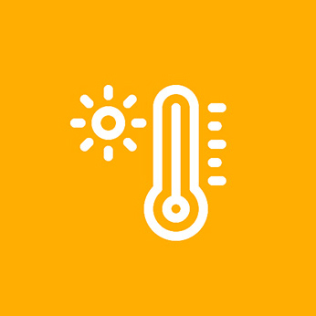 Pictogramme illustrant un thermomètre pour exprimer de forte chaleur