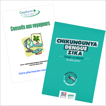 Photo des brochures sur les recommandations sanitaires pour les voyageurs 2017