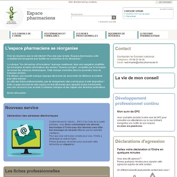 Photo de l'espace pharmacien du site de l'Ordre