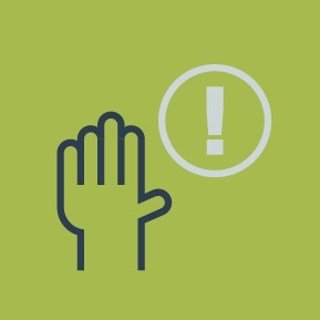 Pictogramme illustrant une main qui alerte