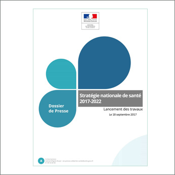 Converture du dossier de presse "Stratégie nationale de santé 2017-2022"
