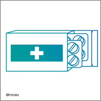 Dessin d'une boîte de médicaments
