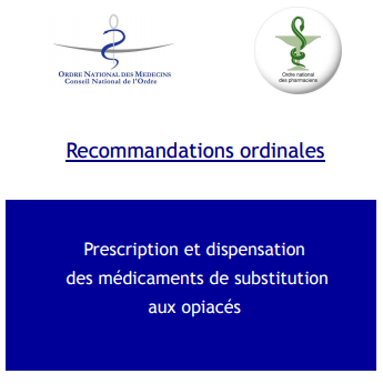 Couverture des recommandations ordinales sur sur la prescription et la délivrance des traitements de substitution aux opiacés