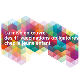 Texte " La mise en œuvre des 11 vaccinations obligatoires chez le jeune enfant" sur fond de couleur