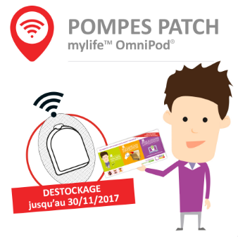 Illustration pour informer que les patients en auto-traitement qui utilisent les pompes patch à insuline mylifeTM OmniPod vont désormais pouvoir les déposer dans les pharmacies d'officine