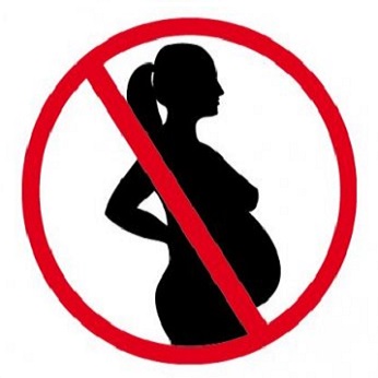 Pictogramme de la femme enceinte représentée dans un rond rouge barré symbolisant l'interdit