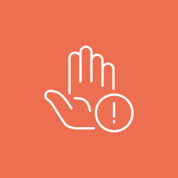 Pictogramme illustrant un main qui alerte