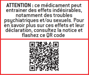 QR code renvoyant vers le dossier thématique « Finastéride 1 mg et chute de cheveux ».