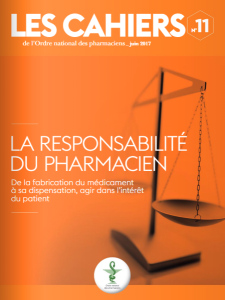 Couverture du cahier thématique numéro 11 sur la responsabilité du pharmacien