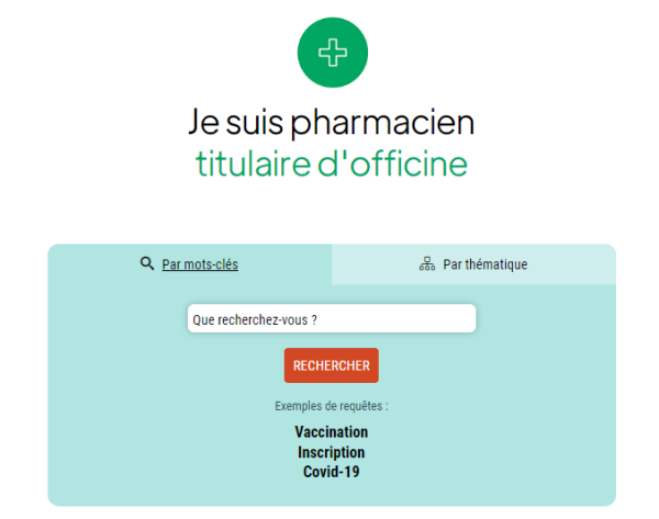 Capture d'écran de la page "Je suis, Pharmacien titulaire d'officine" du site de l'Ordre